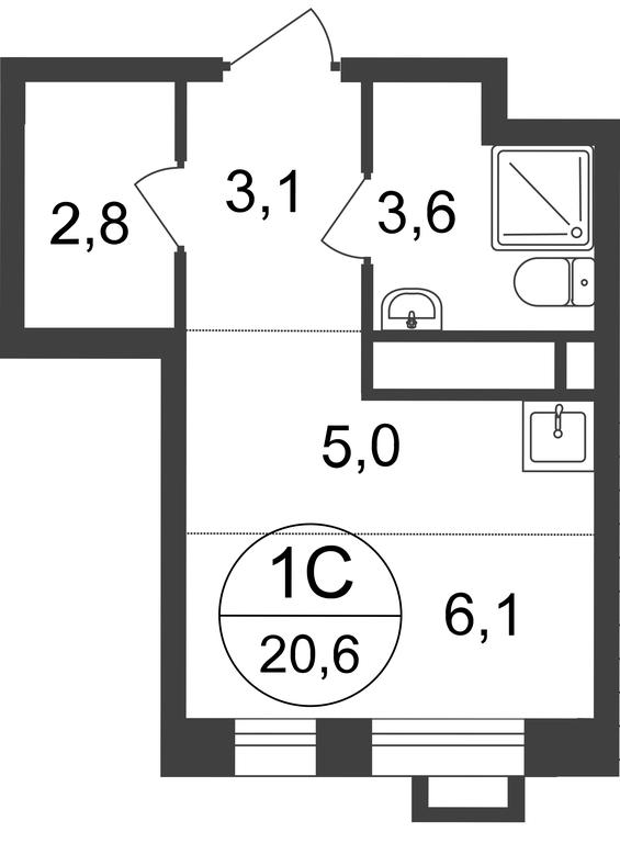 Apartment Sale, 20.6 sq. m. at Pervyi Moskovskiy, ulitsa Bianki, 1, Moskovskiy, Moscow, Russia #2 Apartment Sale, 20.6 sq. m. at Pervyi Moskovskiy, ulitsa Bianki, 1, Moskovskiy, Moscow, Russia #2