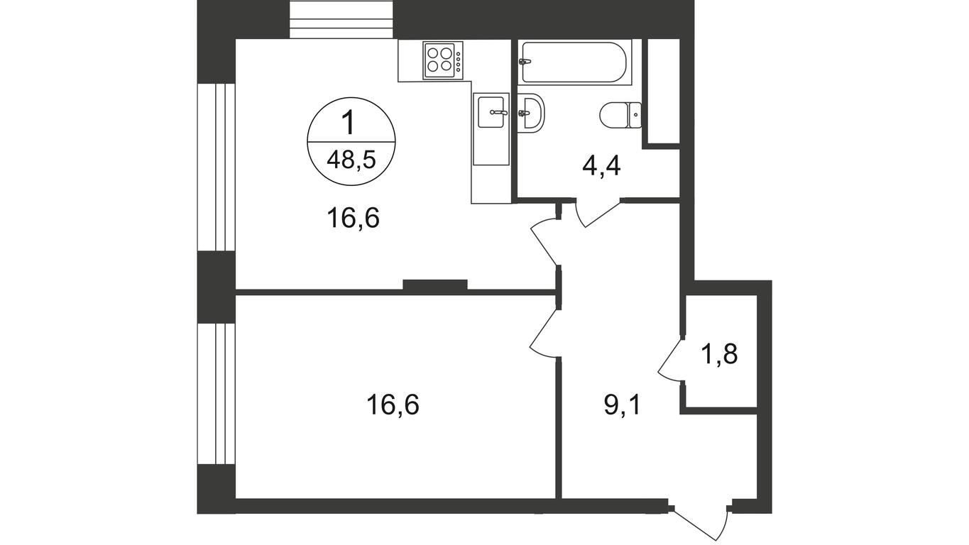Apartment Sale, 50.4 sq. m. at Peredelkino Blizhnee, Korneya Chukovskogo Street, 1, Vnukovskoye Settlement, Moscow, Russia #1 Apartment Sale, 50.4 sq. m. at Peredelkino Blizhnee, Korneya Chukovskogo Street, 1, Vnukovskoye Settlement, Moscow, Russia #1