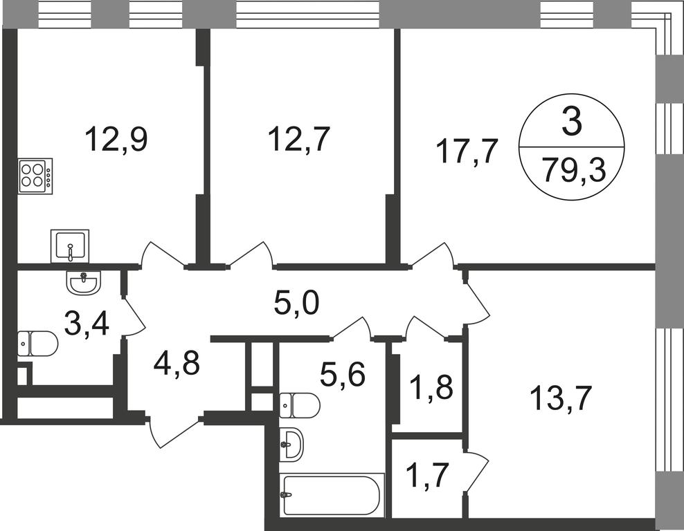 3-BD Apartment Sale, 79.3 sq. m. at Peredelkino Blizhnee, Korneya Chukovskogo Street, 1, Vnukovskoye Settlement, Moscow, Russia #1 3-BD Apartment Sale, 79.3 sq. m. at Peredelkino Blizhnee, Korneya Chukovskogo Street, 1, Vnukovskoye Settlement, Moscow, Russia #1