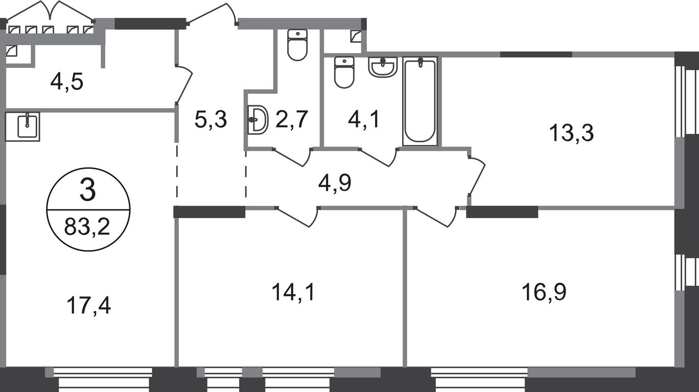 3-BD Apartment Sale, 83.2平方米 at Pervyi Moskovskiy, ulitsa Bianki, 1, Moskovskiy, Moscow, Russia #1 3-BD Apartment Sale, 83.2平方米 at Pervyi Moskovskiy, ulitsa Bianki, 1, Moskovskiy, Moscow, Russia #1