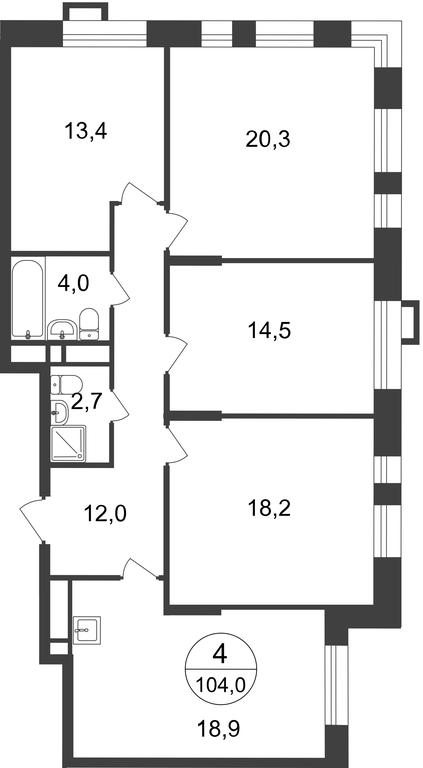 4-BD Apartment Sale, 104 sq. m. at Pervyi Moskovskiy, ulitsa Bianki, 1, Moskovskiy, Moscow, Russia #1 4-BD Apartment Sale, 104 sq. m. at Pervyi Moskovskiy, ulitsa Bianki, 1, Moskovskiy, Moscow, Russia #1