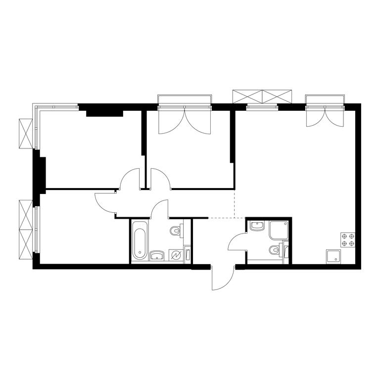 3-BD Apartment Sale, 75.3 sq. m. at Rustaveli 14, Rustaveli Street, 14с20, Moscow, Russia #1 3-BD Apartment Sale, 75.3 sq. m. at Rustaveli 14, Rustaveli Street, 14с20, Moscow, Russia #1