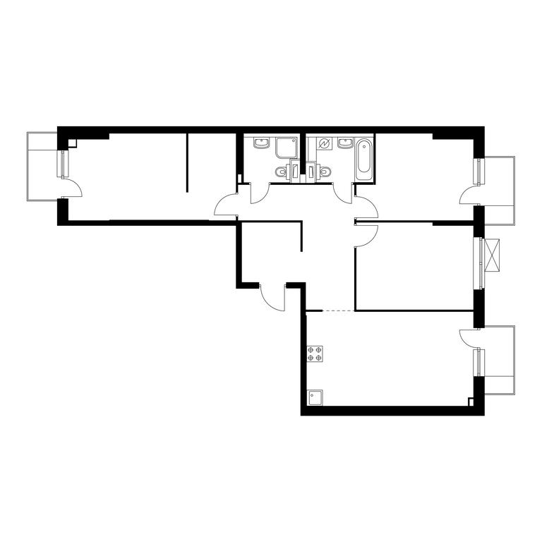 3-BD Apartment Sale, 91.7 sq. m. at Salarevo Park, Salaryevskaya Street, 8к1, Moskovskiy Settlement, Moscow, Russia #1