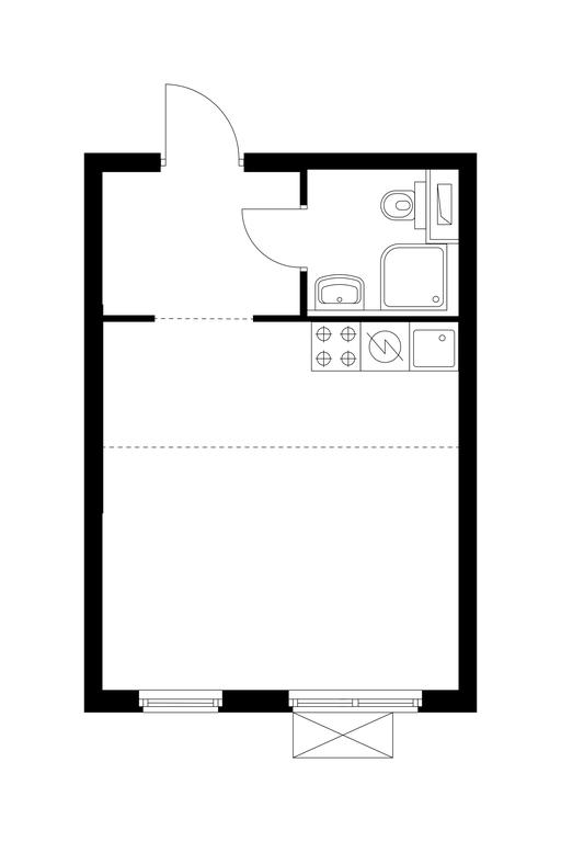 Apartment Sale, 25.1平方米 at Vtoroy Nagatinskiy, 2nd Nagatinsky Drive, 2к1, Moscow, Russia #1