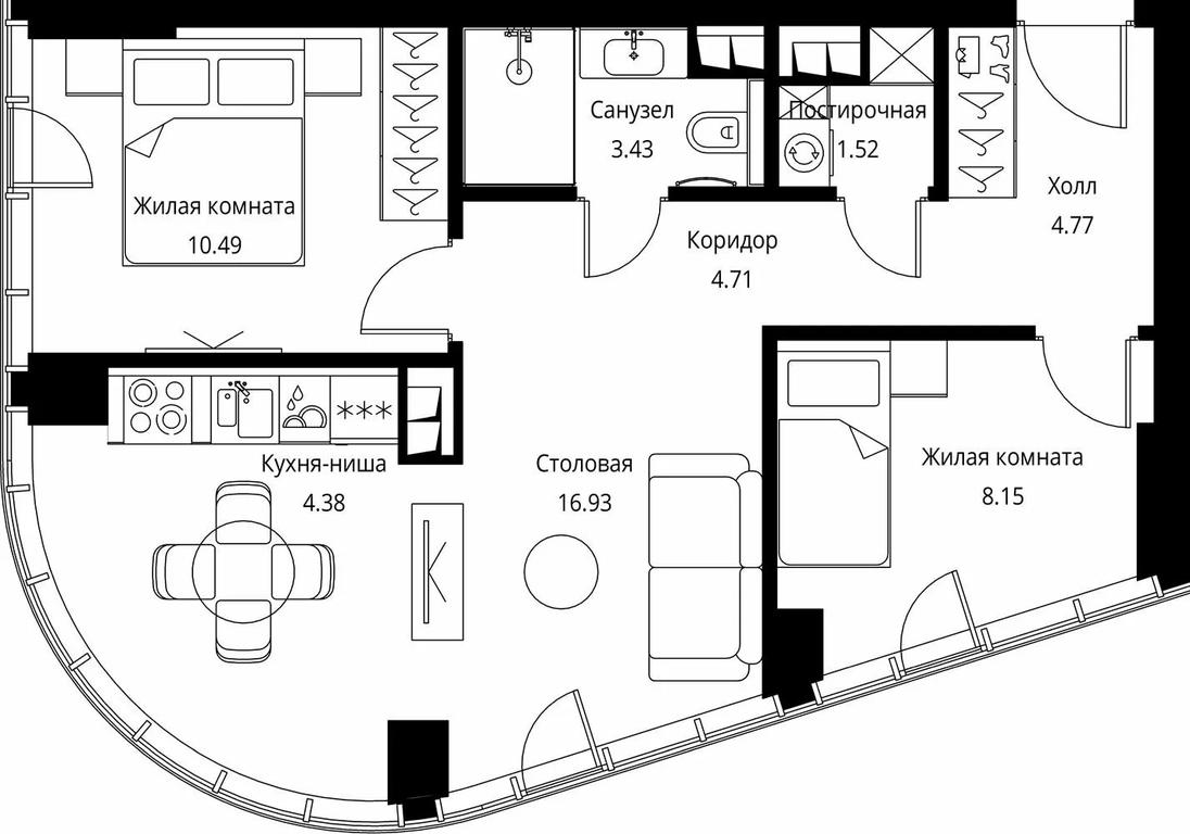 2-BD Apartment Sale, 54.38平方米 at City Bay, Volokolamskoye Highway, 95с3, Moscow, Russia #1 2-BD Apartment Sale, 54.38平方米 at City Bay, Volokolamskoye Highway, 95с3, Moscow, Russia #1