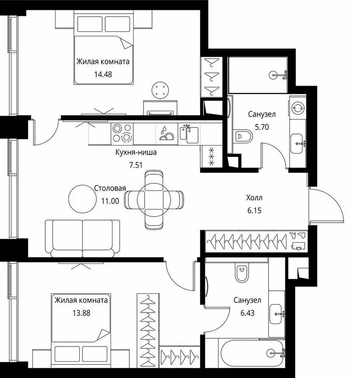 2-BD Apartment Sale, 65.15 sq. m. at City Bay, Volokolamskoye Highway, 95с3, Moscow, Russia #1 2-BD Apartment Sale, 65.15 sq. m. at City Bay, Volokolamskoye Highway, 95с3, Moscow, Russia #1