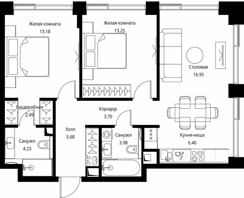 2-BD Apartment Sale, 69.86 sq. m. at City Bay, Volokolamskoye Highway, 95с3, Moscow, Russia #1 2-BD Apartment Sale, 69.86 sq. m. at City Bay, Volokolamskoye Highway, 95с3, Moscow, Russia #1