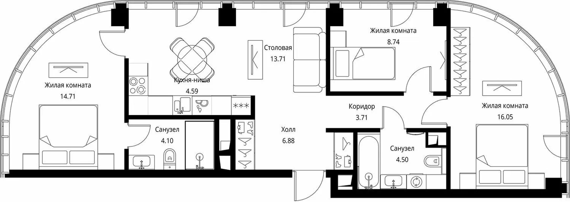 3-BD Apartment Sale, 76.98 sq. m. at City Bay, Volokolamskoye Highway, 95с3, Moscow, Russia #1 3-BD Apartment Sale, 76.98 sq. m. at City Bay, Volokolamskoye Highway, 95с3, Moscow, Russia #1