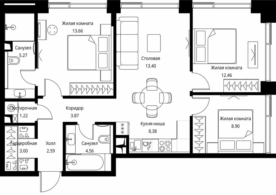 3-BD Apartment Sale, 77.31平方米 at City Bay, Volokolamskoye Highway, 95с3, Moscow, Russia #1 3-BD Apartment Sale, 77.31平方米 at City Bay, Volokolamskoye Highway, 95с3, Moscow, Russia #1