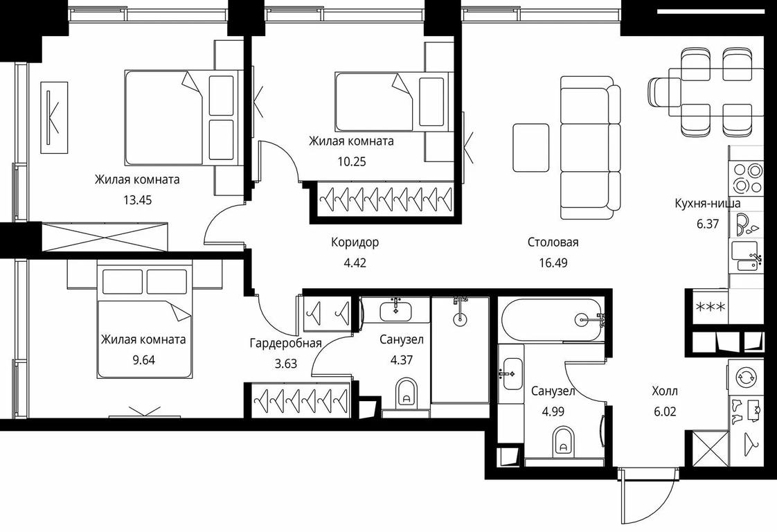 3-BD Apartment Sale, 79.63 sq. m. at City Bay, Volokolamskoye Highway, 95с3, Moscow, Russia #1 3-BD Apartment Sale, 79.63 sq. m. at City Bay, Volokolamskoye Highway, 95с3, Moscow, Russia #1