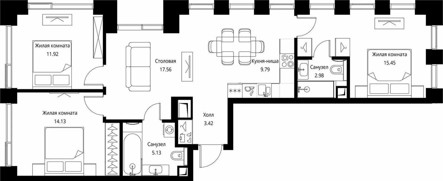 3-BD Apartment Sale, 80.38 sq. m. at City Bay, Volokolamskoye Highway, 95с3, Moscow, Russia #1 3-BD Apartment Sale, 80.38 sq. m. at City Bay, Volokolamskoye Highway, 95с3, Moscow, Russia #1
