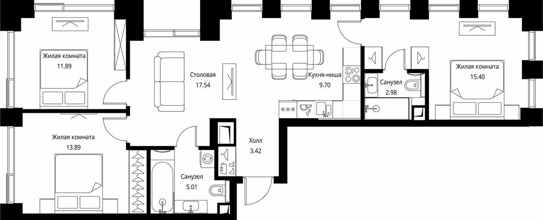 3-BD Apartment Sale, 79.83 sq. m. at City Bay, Volokolamskoye Highway, 95с3, Moscow, Russia #1