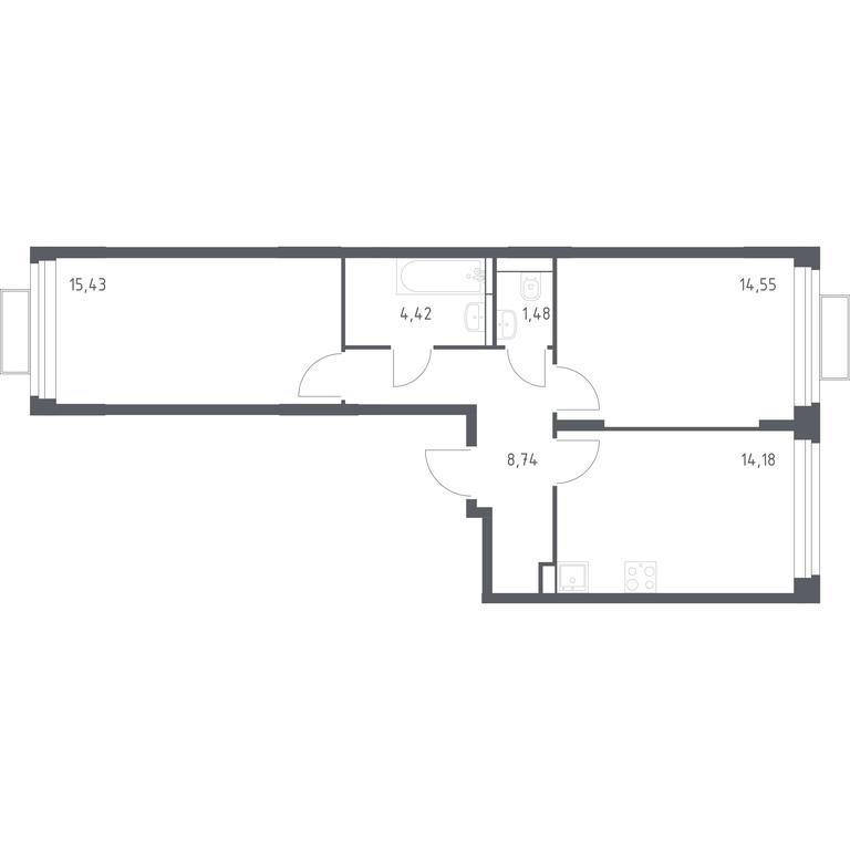 1-BD Apartment Sale, 58.86 sq. m. at Kvartal Strogino, zhiloy kompleks Kvartal Strogino, Krasnogorsk, Moscow Region, Russia #1 1-BD Apartment Sale, 58.86 sq. m. at Kvartal Strogino, zhiloy kompleks Kvartal Strogino, Krasnogorsk, Moscow Region, Russia #1