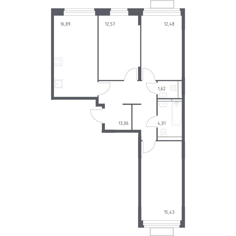 2-BD Apartment Sale, 76.18 sq. m. at Kvartal Strogino, zhiloy kompleks Kvartal Strogino, Krasnogorsk, Moscow Region, Russia #1 2-BD Apartment Sale, 76.18 sq. m. at Kvartal Strogino, zhiloy kompleks Kvartal Strogino, Krasnogorsk, Moscow Region, Russia #1