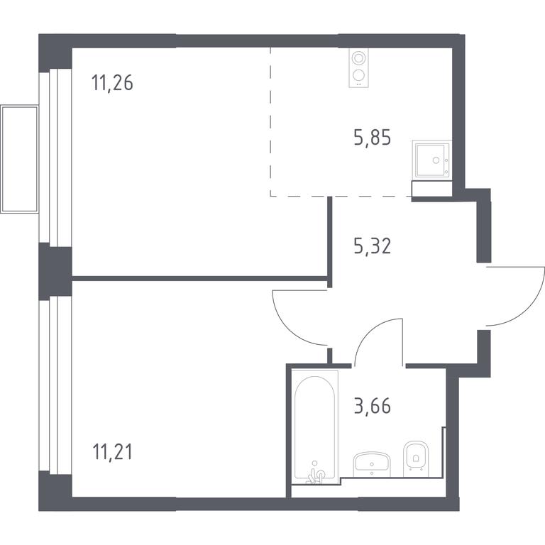 Apartment Sale, 37.58平方米 at Kvartal Strogino, zhiloy kompleks Kvartal Strogino, Krasnogorsk, Moscow Region, Russia #1 Apartment Sale, 37.58平方米 at Kvartal Strogino, zhiloy kompleks Kvartal Strogino, Krasnogorsk, Moscow Region, Russia #1