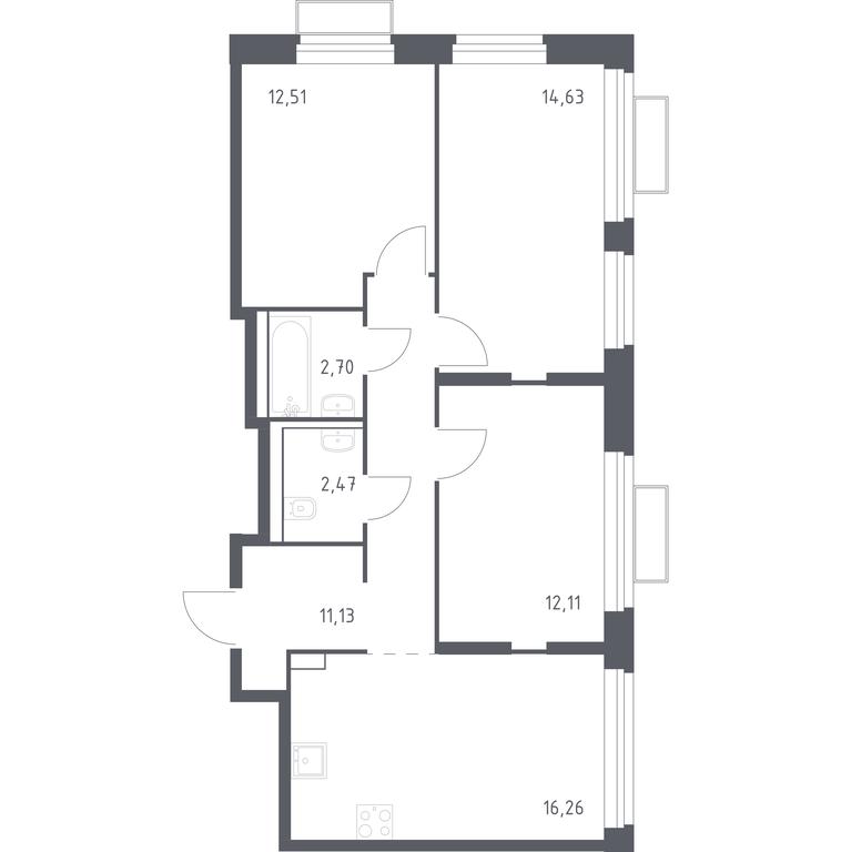 2-BD Apartment Sale, 72.11 sq. m. at Kvartal Strogino, zhiloy kompleks Kvartal Strogino, Krasnogorsk, Moscow Region, Russia #1 2-BD Apartment Sale, 72.11 sq. m. at Kvartal Strogino, zhiloy kompleks Kvartal Strogino, Krasnogorsk, Moscow Region, Russia #1