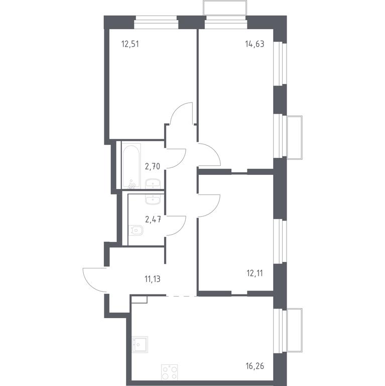 2-BD Apartment Sale, 72.11 sq. m. at Kvartal Strogino, zhiloy kompleks Kvartal Strogino, Krasnogorsk, Moscow Region, Russia #1 2-BD Apartment Sale, 72.11 sq. m. at Kvartal Strogino, zhiloy kompleks Kvartal Strogino, Krasnogorsk, Moscow Region, Russia #1