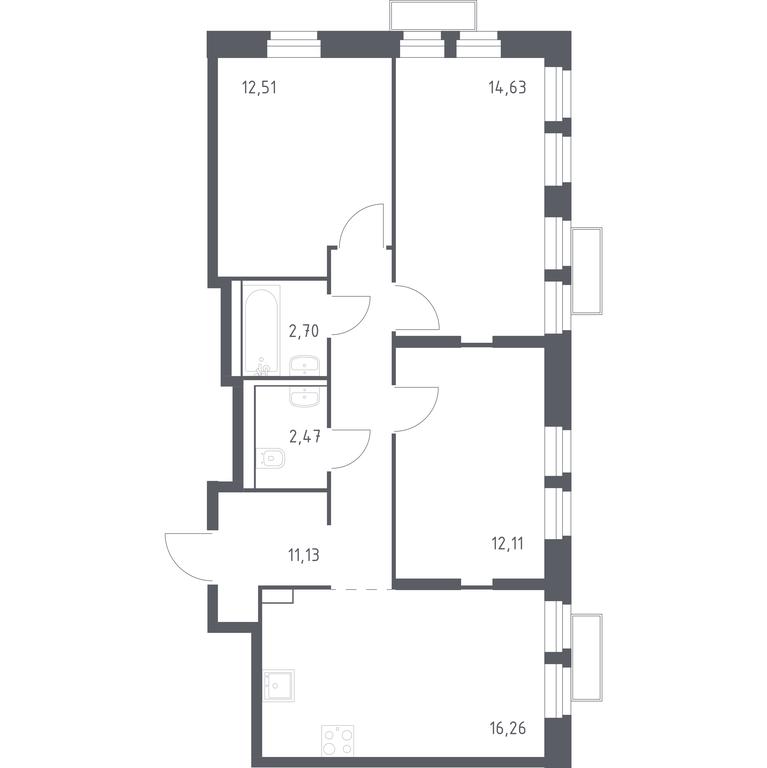 2-BD Apartment Sale, 72.11 sq. m. at Kvartal Strogino, zhiloy kompleks Kvartal Strogino, Krasnogorsk, Moscow Region, Russia #1 2-BD Apartment Sale, 72.11 sq. m. at Kvartal Strogino, zhiloy kompleks Kvartal Strogino, Krasnogorsk, Moscow Region, Russia #1