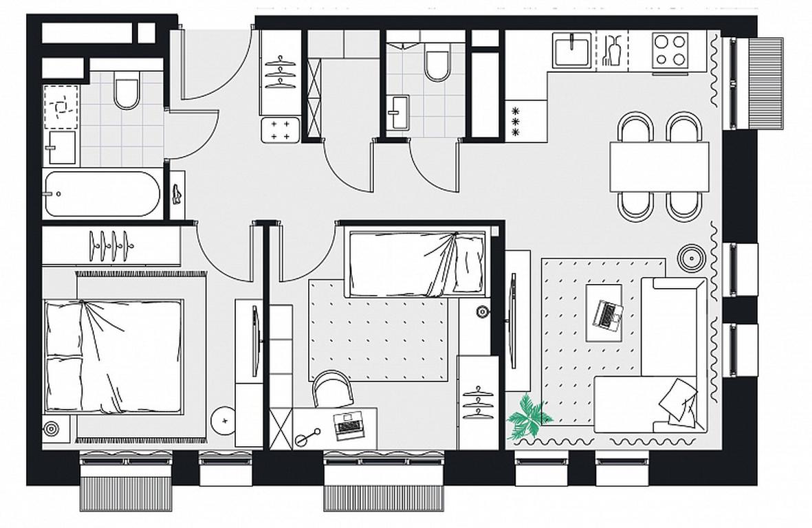 2-BD Apartment Sale, 54.5平方米 at Kvartal na Vode, Shosseynaya Street, 90с42, Moscow, Russia #1 2-BD Apartment Sale, 54.5平方米 at Kvartal na Vode, Shosseynaya Street, 90с42, Moscow, Russia #1