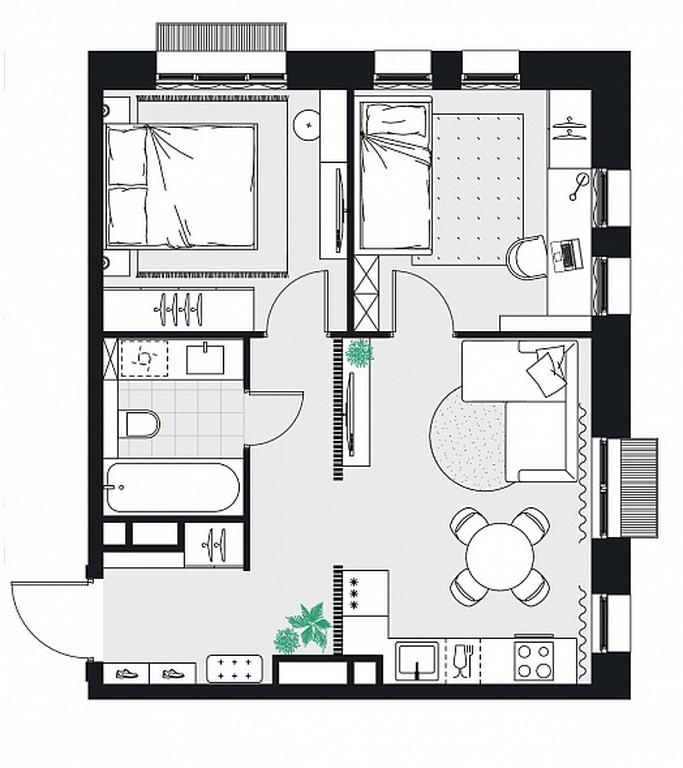 1-BD Apartment Sale, 47.8 sq. m. at Kvartal na Vode, Shosseynaya Street, 90с42, Moscow, Russia #1 1-BD Apartment Sale, 47.8 sq. m. at Kvartal na Vode, Shosseynaya Street, 90с42, Moscow, Russia #1