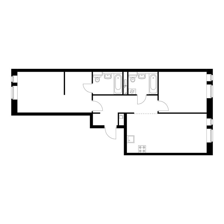 2-BD Apartment Sale, 71.5 sq. m. at Green Park, Beryozovaya Alley, 17к1, Moscow, Russia #1