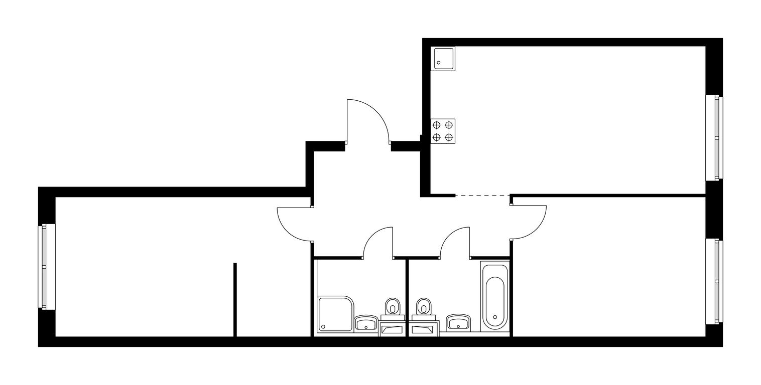 2-BD Apartment Sale, 76.38 sq. m. at Green Park, Beryozovaya Alley, 17к1, Moscow, Russia #1