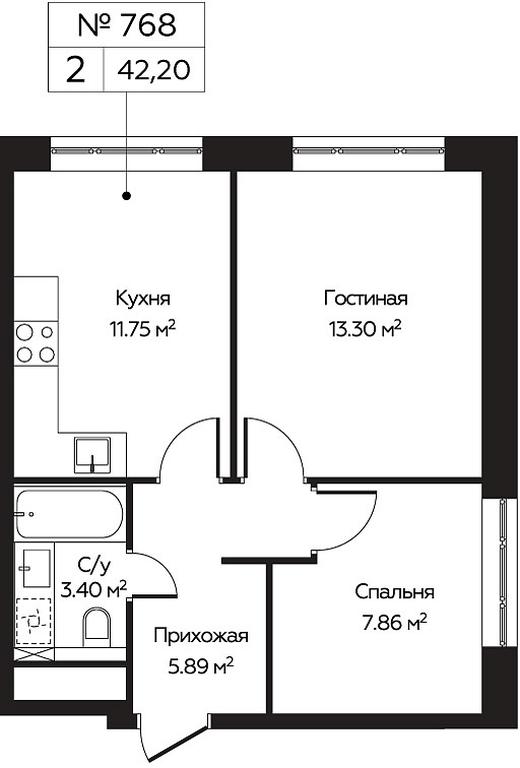 2-BD Apartment Sale, 42.2 sq. m. at Perets, Pyatnitskoye Highway, 58, Moscow, Russia #1 2-BD Apartment Sale, 42.2 sq. m. at Perets, Pyatnitskoye Highway, 58, Moscow, Russia #1