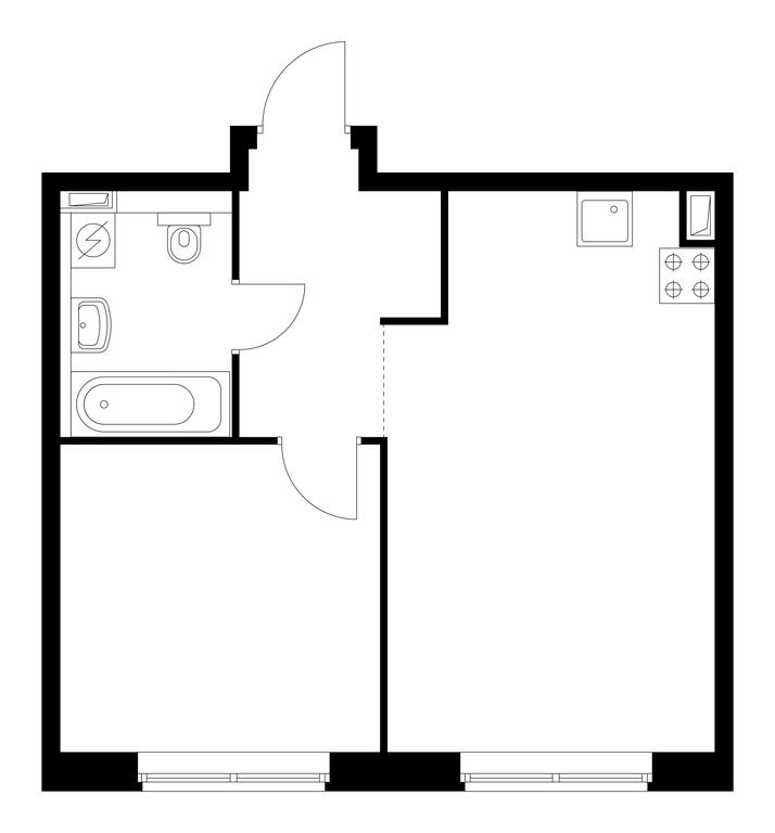 1-BD Apartment Sale, 38.64 sq. m. at Green Park, Beryozovaya Alley, 17к1, Moscow, Russia #1