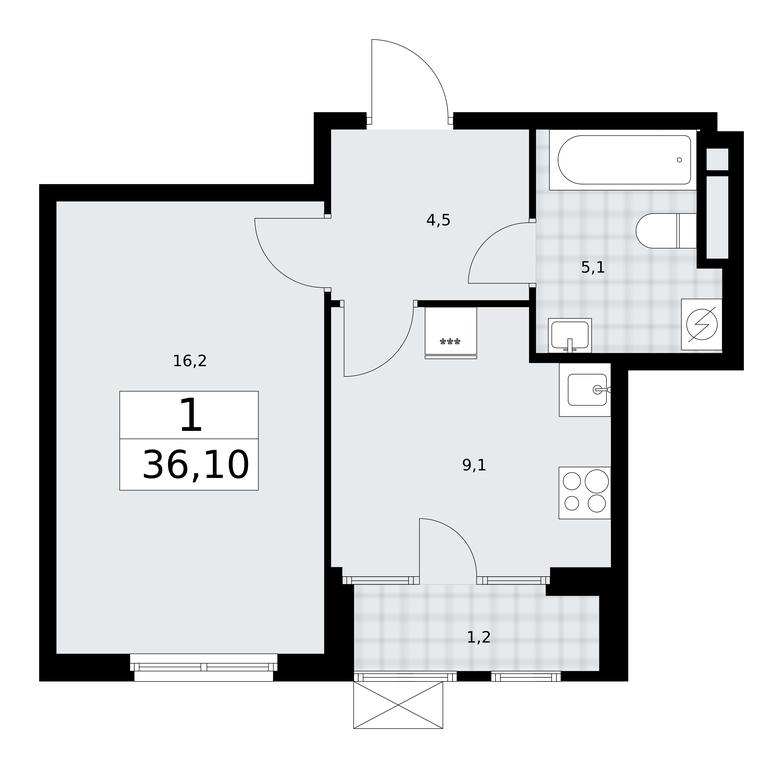 Apartment Sale, 36.1 sq. m. at Dom na Zorge, Zorge Street, 25с2, Moscow, Russia #1