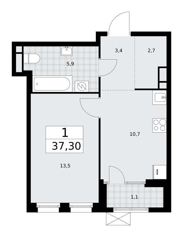 Apartment Sale, 37.3平方米 at Dom na Zorge, Zorge Street, 25с2, Moscow, Russia #1