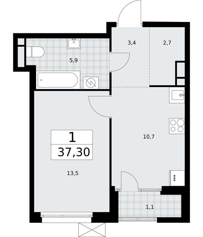 Apartment Sale, 37.3 sq. m. at Dom na Zorge, Zorge Street, 25с2, Moscow, Russia #1