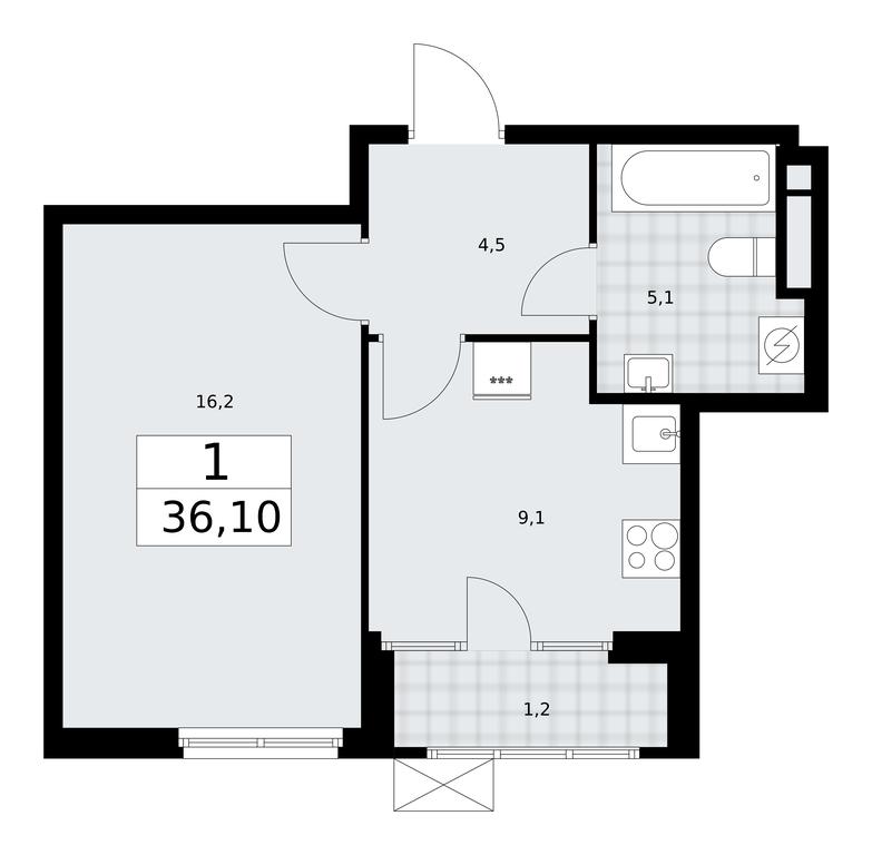 Apartment Sale, 36.1 sq. m. at Dom na Zorge, Zorge Street, 25с2, Moscow, Russia #1