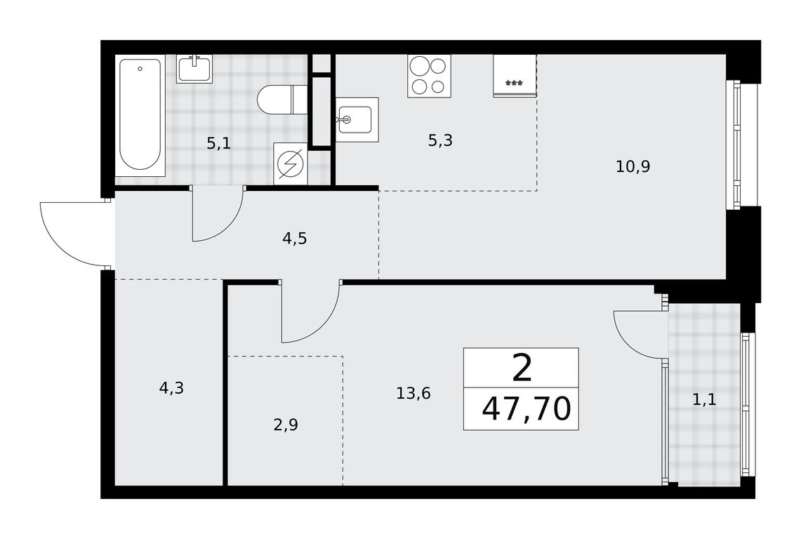 1-BD Apartment Sale, 47.7 sq. m. at Dom na Zorge, Zorge Street, 25с2, Moscow, Russia #1 1-BD Apartment Sale, 47.7 sq. m. at Dom na Zorge, Zorge Street, 25с2, Moscow, Russia #1
