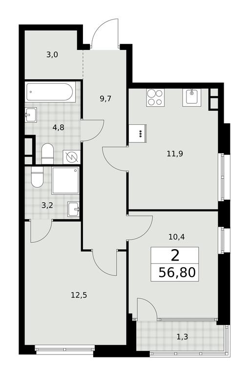 1-BD Apartment Sale, 56.8 sq. m. at Dom na Zorge, Zorge Street, 25с2, Moscow, Russia #1 1-BD Apartment Sale, 56.8 sq. m. at Dom na Zorge, Zorge Street, 25с2, Moscow, Russia #1