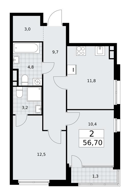 1-BD Apartment Sale, 56.7 sq. m. at Dom na Zorge, Zorge Street, 25с2, Moscow, Russia #1 1-BD Apartment Sale, 56.7 sq. m. at Dom na Zorge, Zorge Street, 25с2, Moscow, Russia #1