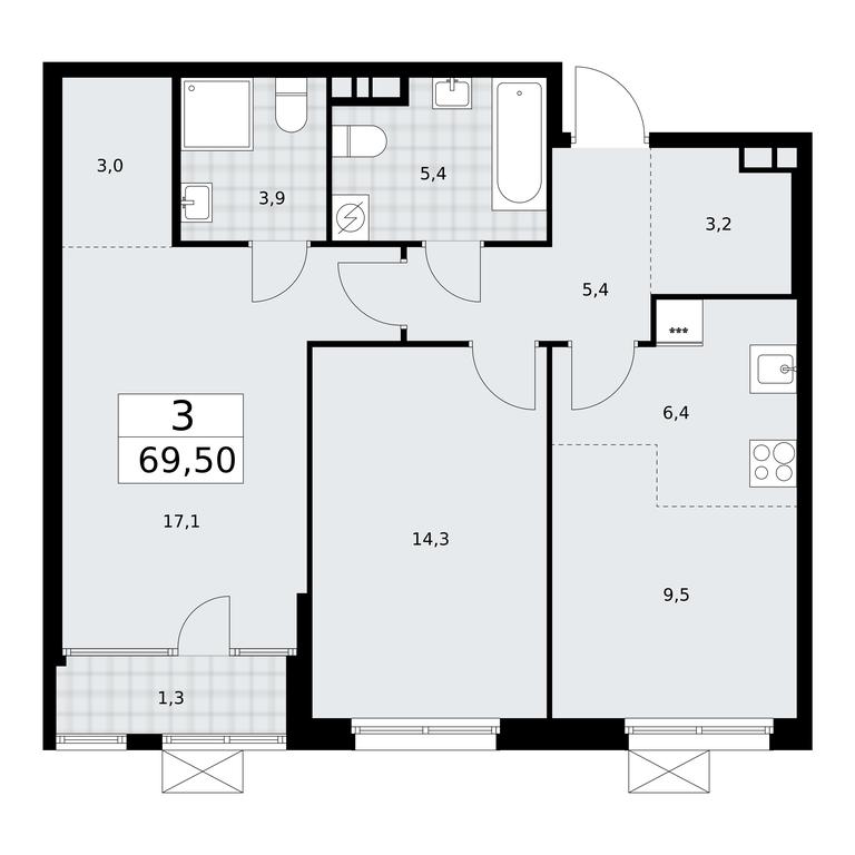 2-BD Apartment Sale, 69.5平方米 at Dom na Zorge, Zorge Street, 25с2, Moscow, Russia #1 2-BD Apartment Sale, 69.5平方米 at Dom na Zorge, Zorge Street, 25с2, Moscow, Russia #1