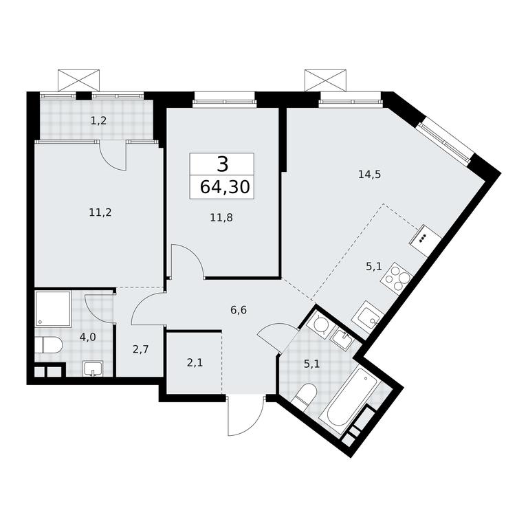 2-BD Apartment Sale, 64.3平方米 at Dom na Zorge, Zorge Street, 25с2, Moscow, Russia #1 2-BD Apartment Sale, 64.3平方米 at Dom na Zorge, Zorge Street, 25с2, Moscow, Russia #1