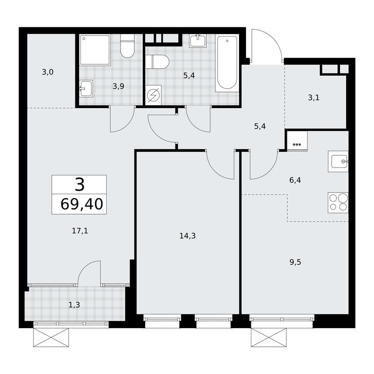 2-BD Apartment Sale, 69.4平方米 at Dom na Zorge, Zorge Street, 25с2, Moscow, Russia #1 2-BD Apartment Sale, 69.4平方米 at Dom na Zorge, Zorge Street, 25с2, Moscow, Russia #1