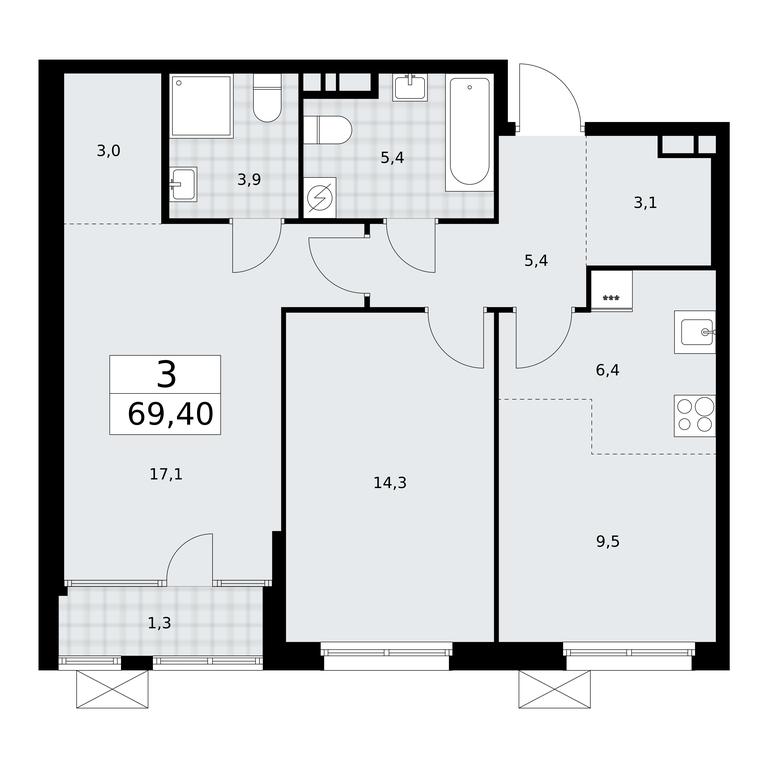 2-BD Apartment Sale, 69.4平方米 at Dom na Zorge, Zorge Street, 25с2, Moscow, Russia #1 2-BD Apartment Sale, 69.4平方米 at Dom na Zorge, Zorge Street, 25с2, Moscow, Russia #1