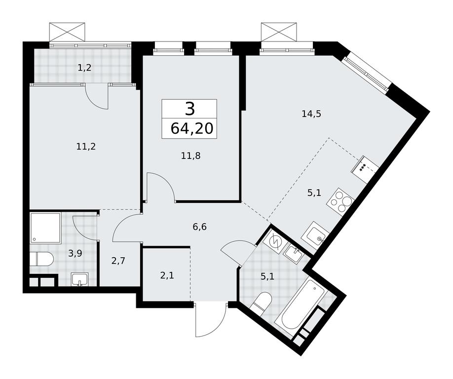 2-BD Apartment Sale, 64.2 sq. m. at Dom na Zorge, Zorge Street, 25с2, Moscow, Russia #1 2-BD Apartment Sale, 64.2 sq. m. at Dom na Zorge, Zorge Street, 25с2, Moscow, Russia #1