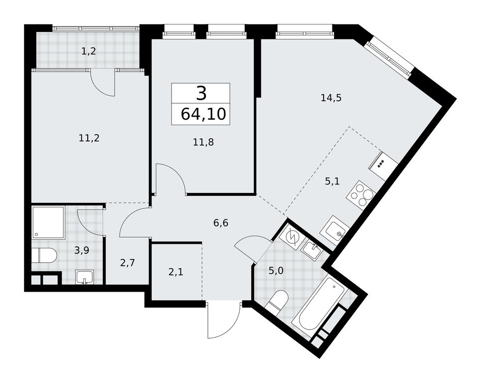 2-BD Apartment Sale, 64.1 sq. m. at Dom na Zorge, Zorge Street, 25с2, Moscow, Russia #1 2-BD Apartment Sale, 64.1 sq. m. at Dom na Zorge, Zorge Street, 25с2, Moscow, Russia #1
