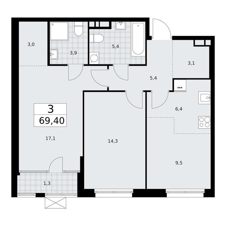 2-BD Apartment Sale, 69.4平方米 at Dom na Zorge, Zorge Street, 25с2, Moscow, Russia #1 2-BD Apartment Sale, 69.4平方米 at Dom na Zorge, Zorge Street, 25с2, Moscow, Russia #1