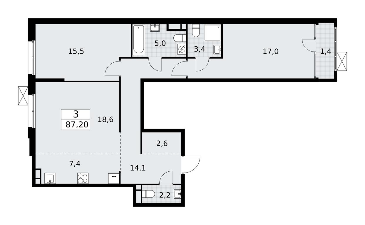 2-BD Apartment Sale, 87.2 sq. m. at Dom na Zorge, Zorge Street, 25с2, Moscow, Russia #1 2-BD Apartment Sale, 87.2 sq. m. at Dom na Zorge, Zorge Street, 25с2, Moscow, Russia #1