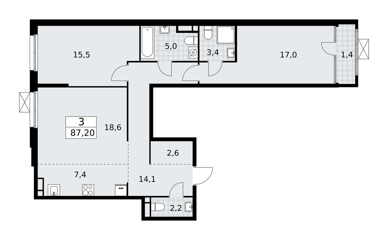 2-BD Apartment Sale, 87.2平方米 at Dom na Zorge, Zorge Street, 25с2, Moscow, Russia #1 2-BD Apartment Sale, 87.2平方米 at Dom na Zorge, Zorge Street, 25с2, Moscow, Russia #1