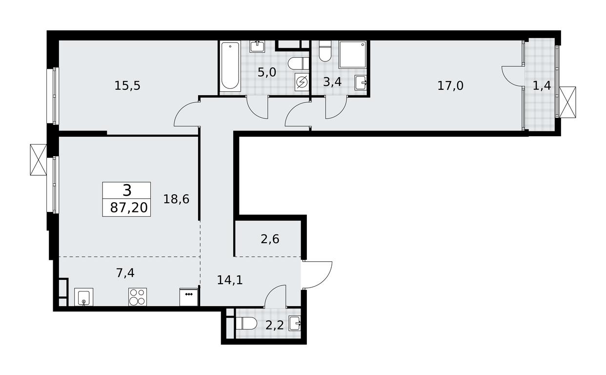 2-BD Apartment Sale, 87.2平方米 at Dom na Zorge, Zorge Street, 25с2, Moscow, Russia #1 2-BD Apartment Sale, 87.2平方米 at Dom na Zorge, Zorge Street, 25с2, Moscow, Russia #1