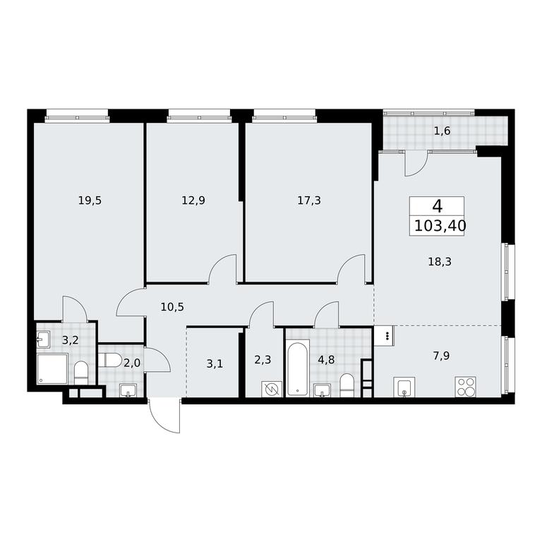 3-BD Apartment Sale, 103.4平方米 at Dom na Zorge, Zorge Street, 25с2, Moscow, Russia #1 3-BD Apartment Sale, 103.4平方米 at Dom na Zorge, Zorge Street, 25с2, Moscow, Russia #1