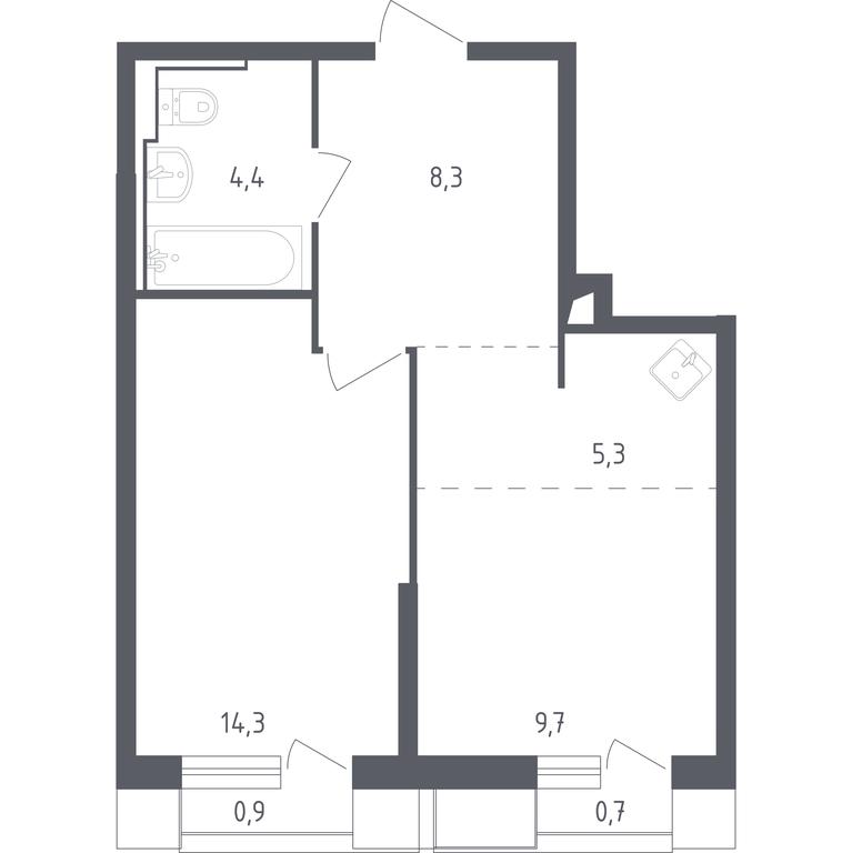 Apartment Sale, 43.32 sq. m. at Sputnik, Lipovoy Roschi Street, 1к4, derevnya Razdory, Odintsovskiy City District, Moscow Region, Russia #1 Apartment Sale, 43.32 sq. m. at Sputnik, Lipovoy Roschi Street, 1к4, derevnya Razdory, Odintsovskiy City District, Moscow Region, Russia #1