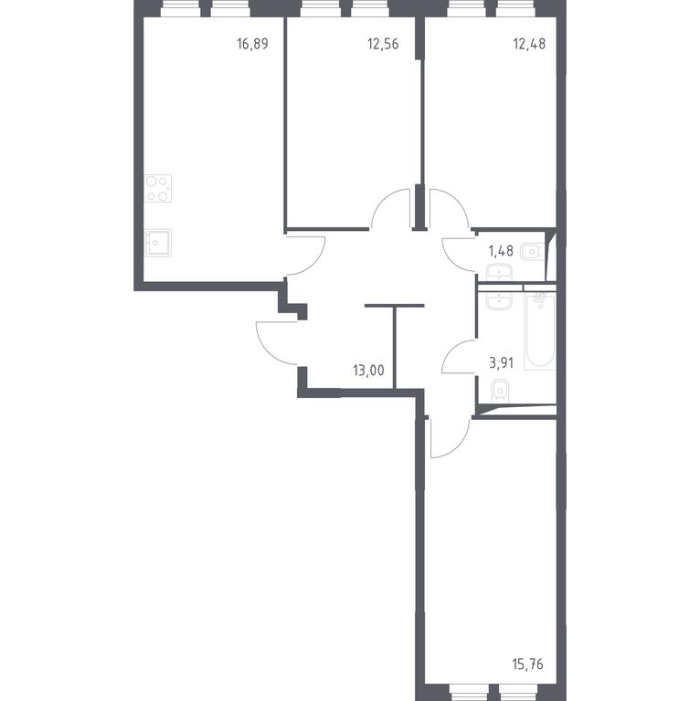 2-BD Apartment Sale, 76.08 sq. m. at Ostafevo, Ostafyevskoe Highway, 12к1, Ryazanovskoe Settlement, Moscow, Russia #1 2-BD Apartment Sale, 76.08 sq. m. at Ostafevo, Ostafyevskoe Highway, 12к1, Ryazanovskoe Settlement, Moscow, Russia #1