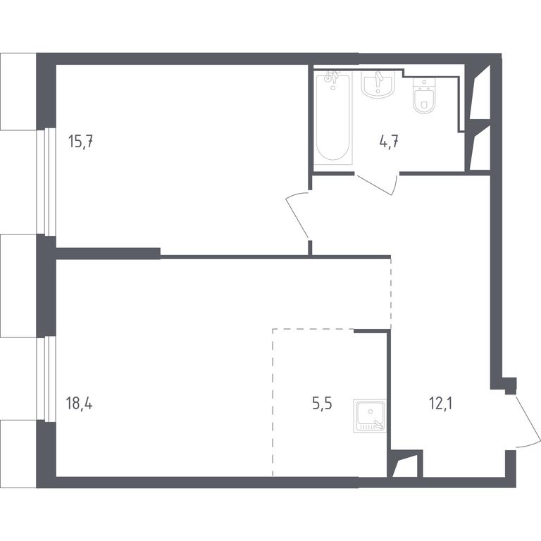 Apartment Sale, 56.41 sq. m. at Sputnik, Lipovoy Roschi Street, 1к4, derevnya Razdory, Odintsovskiy City District, Moscow Region, Russia #1 Apartment Sale, 56.41 sq. m. at Sputnik, Lipovoy Roschi Street, 1к4, derevnya Razdory, Odintsovskiy City District, Moscow Region, Russia #1