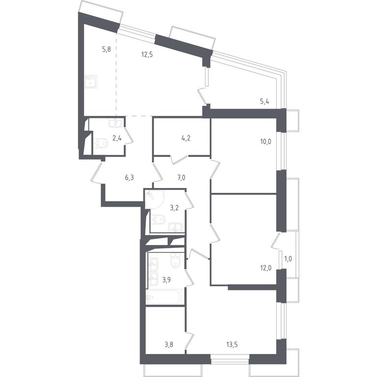2-BD Apartment Sale, 89.76 sq. m. at Sputnik, Lipovoy Roschi Street, 1к4, derevnya Razdory, Odintsovskiy City District, Moscow Region, Russia #1 2-BD Apartment Sale, 89.76 sq. m. at Sputnik, Lipovoy Roschi Street, 1к4, derevnya Razdory, Odintsovskiy City District, Moscow Region, Russia #1